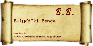 Bulyáki Bence névjegykártya